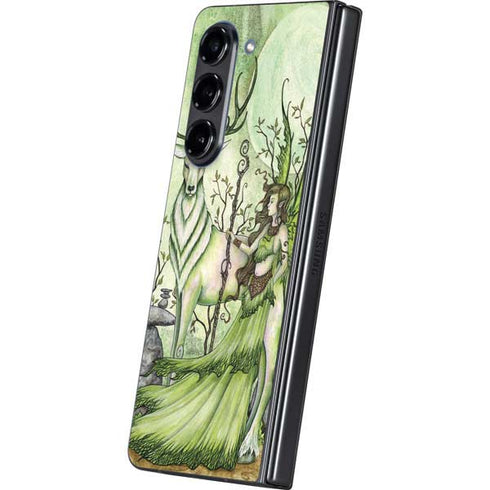 Guardian Fairy and Stag by Amy Brown Galaxy Z Fold5 5G Skin